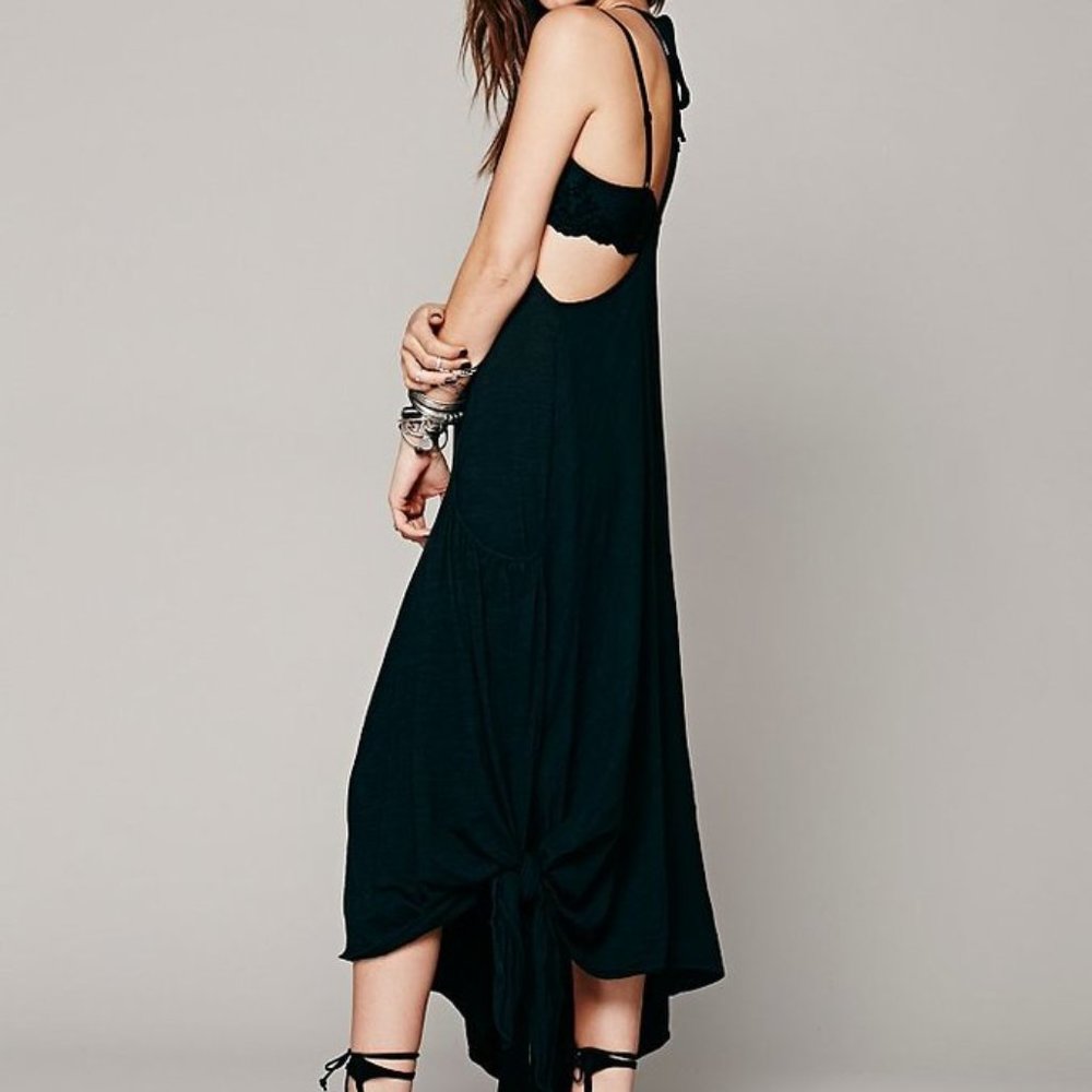 Free People Beach Black Apron Dress Size L